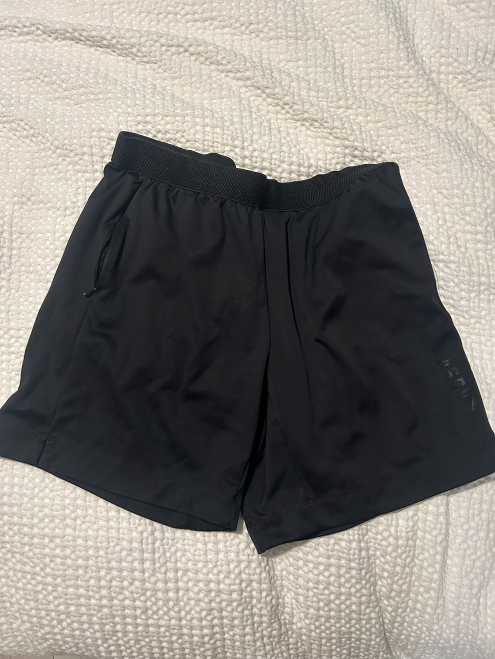 ASRV Black Athletic Shorts with Elastic Waistband (no interior liner)